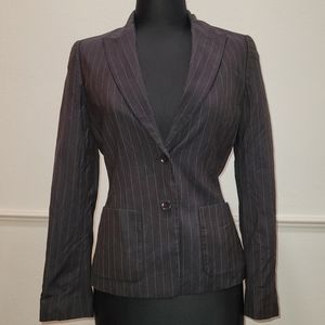 Navy Blue Striped Blazer, Size 4